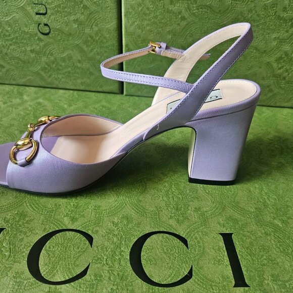 GUCCI Women's Mid-heel Sandal With Horsebit In Yellow size 37 - Picture 3 of 11